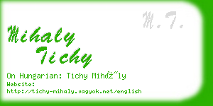 mihaly tichy business card